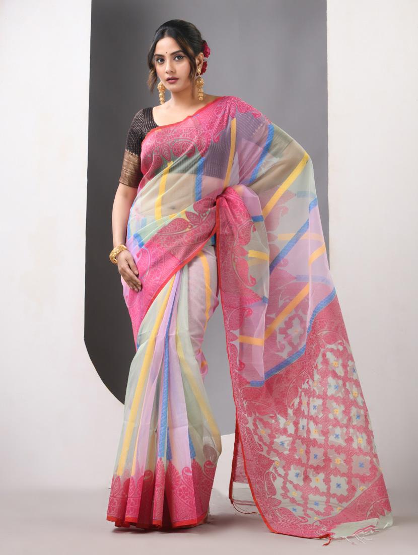 women self design handloom saree with blouse - 21839637 -  Zoom Image - 0