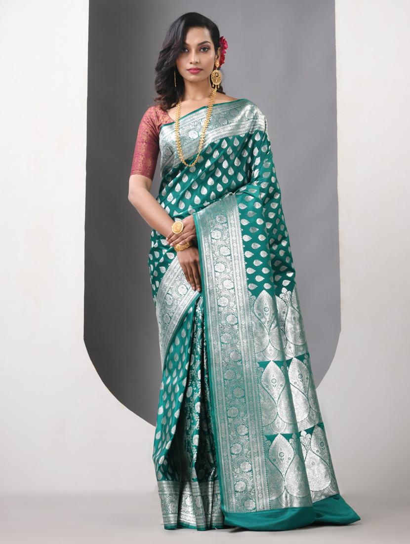 women self design banarasi saree with blouse - 21839665 -  Zoom Image - 0