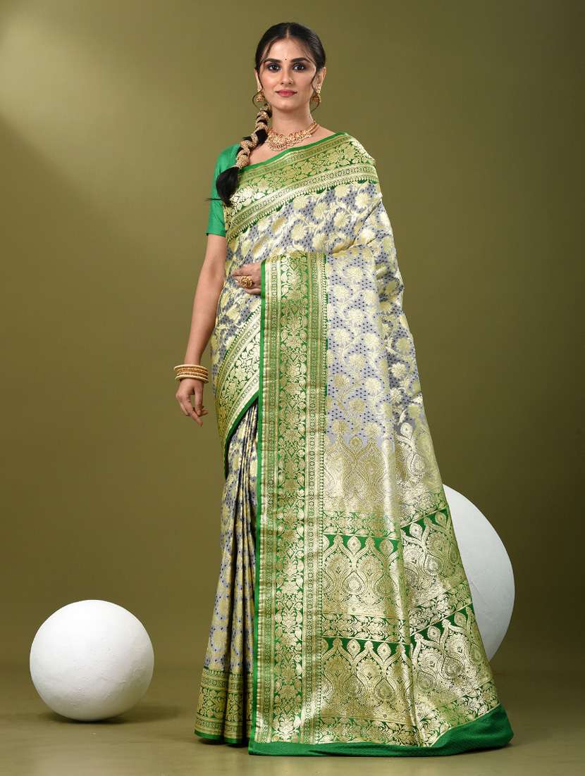 women self design banarasi saree with blouse