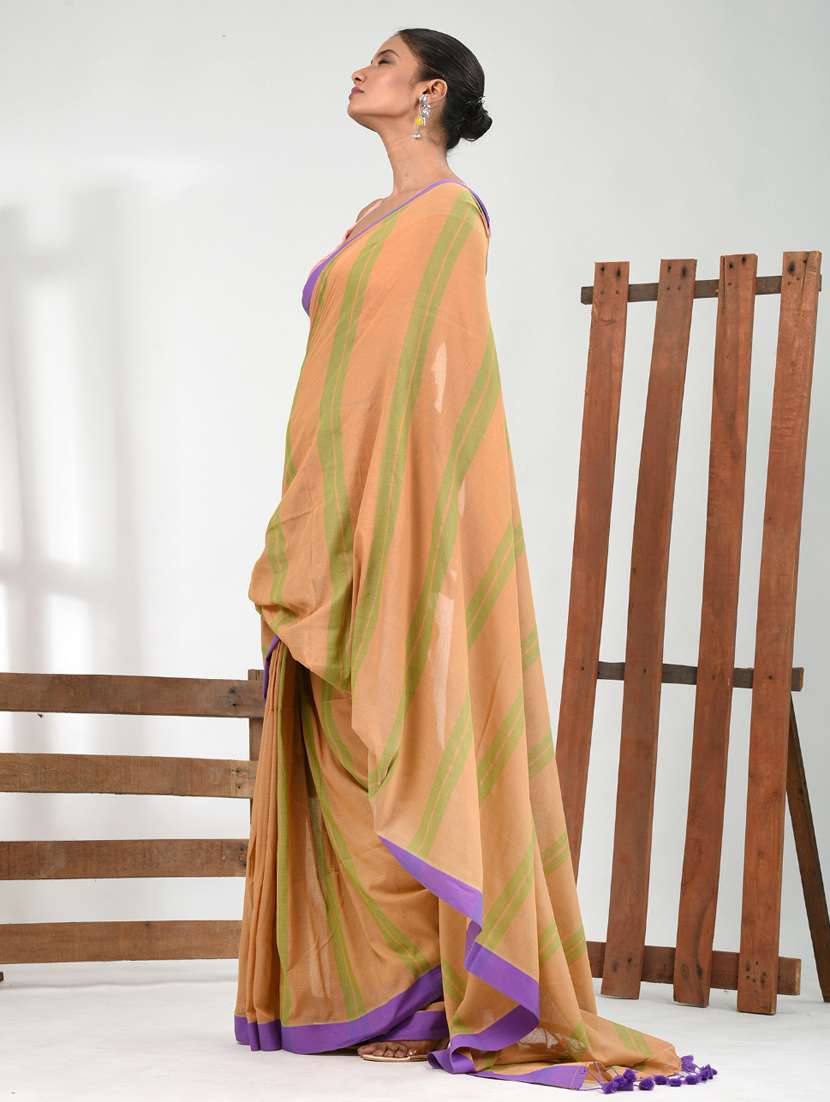women beige handloom saree with blouse - 21839792 -  Standard Image - 2