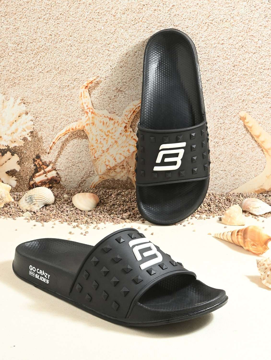 men black slip on slider - 21840081 - Zoom Image - 0