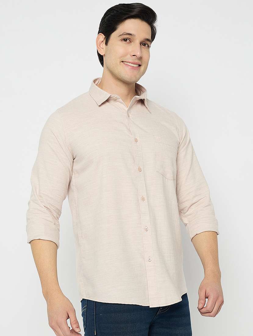men collared long sleeves slim fit casual shirt - 21840133 -  Standard Image - 2