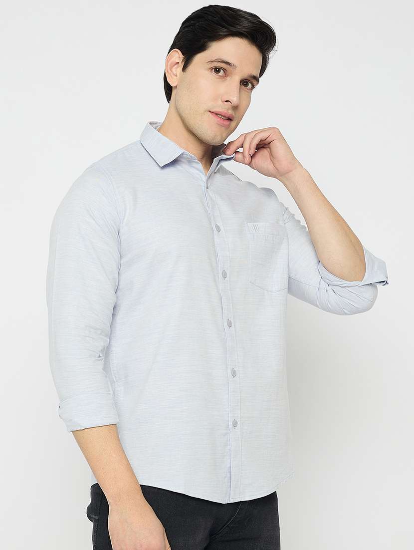 men collared long sleeves casual shirt - 21840135 -  Standard Image - 2