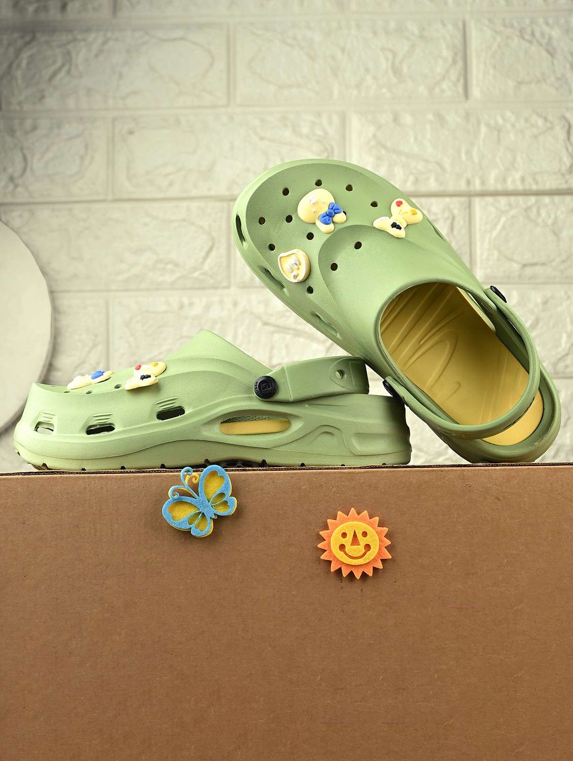 women olive slip on clogs