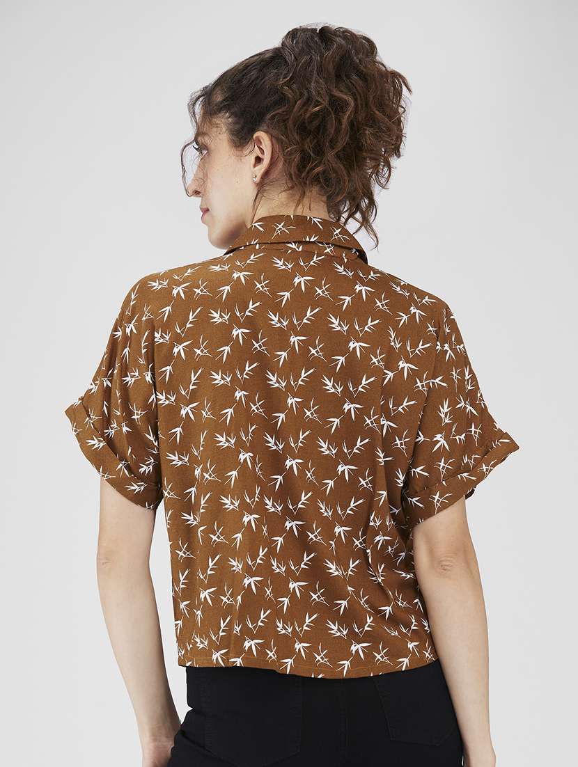 women printed collared regular shirt - 21840201 - Standard Image - 2