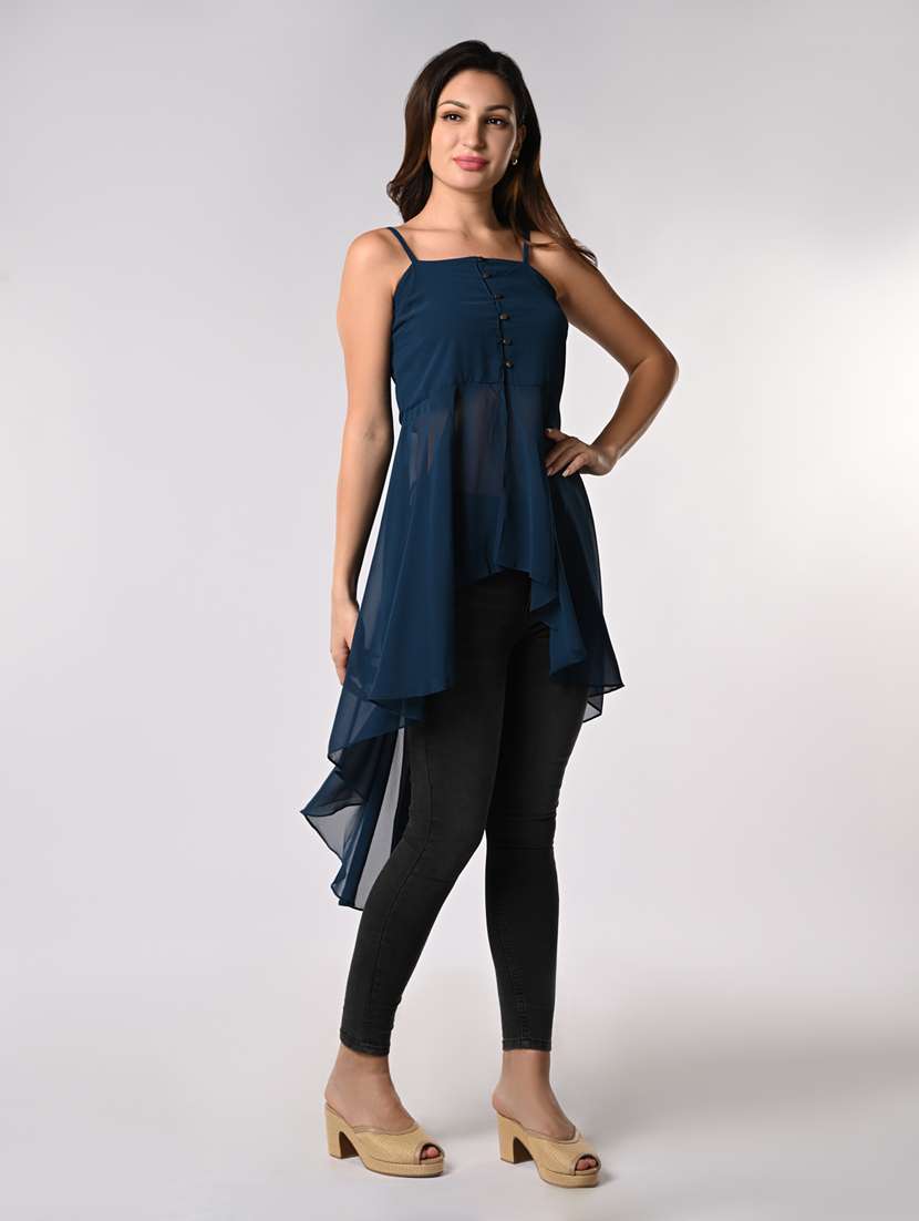 women solid sleeveless high-low top - 21840240 -  Standard Image - 2