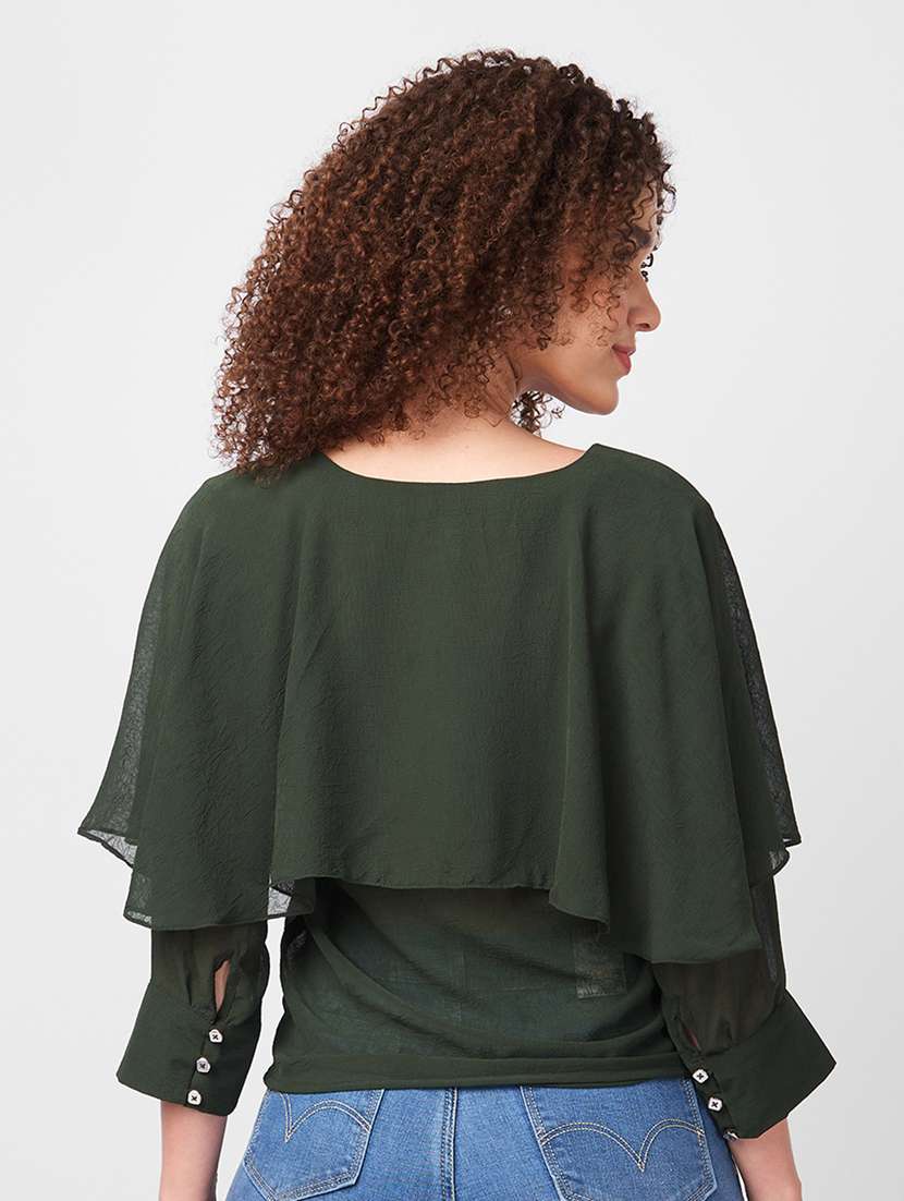 women solid long sleeves regular top - 21840297 -  Standard Image - 2