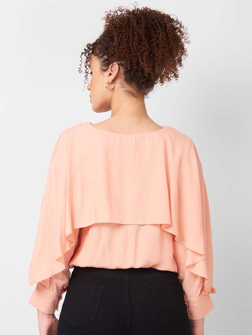 women solid long sleeves blouson top - 21840305 -  Standard Image - 2