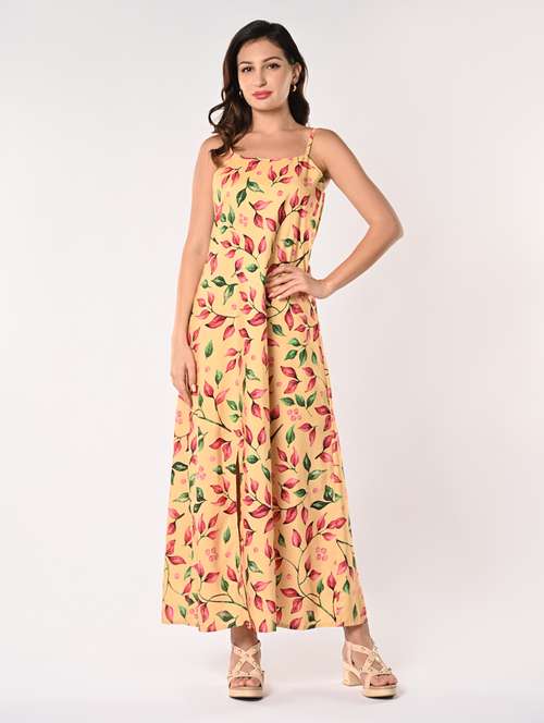women printed sleeveless fit & flare dress - 21840359 -  Standard Image - 0