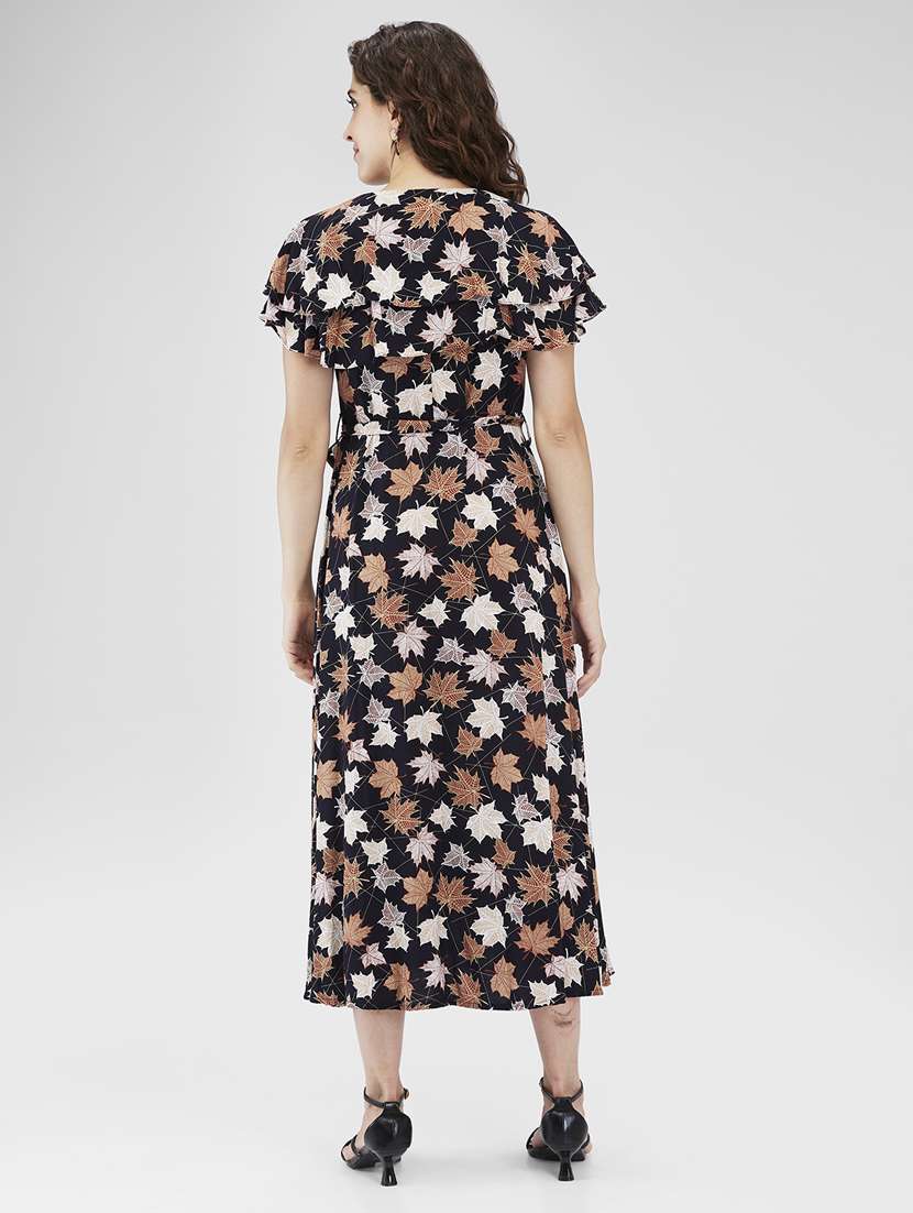 women printed flared sleeves a-line dress - 21840397 - Standard Image - 2