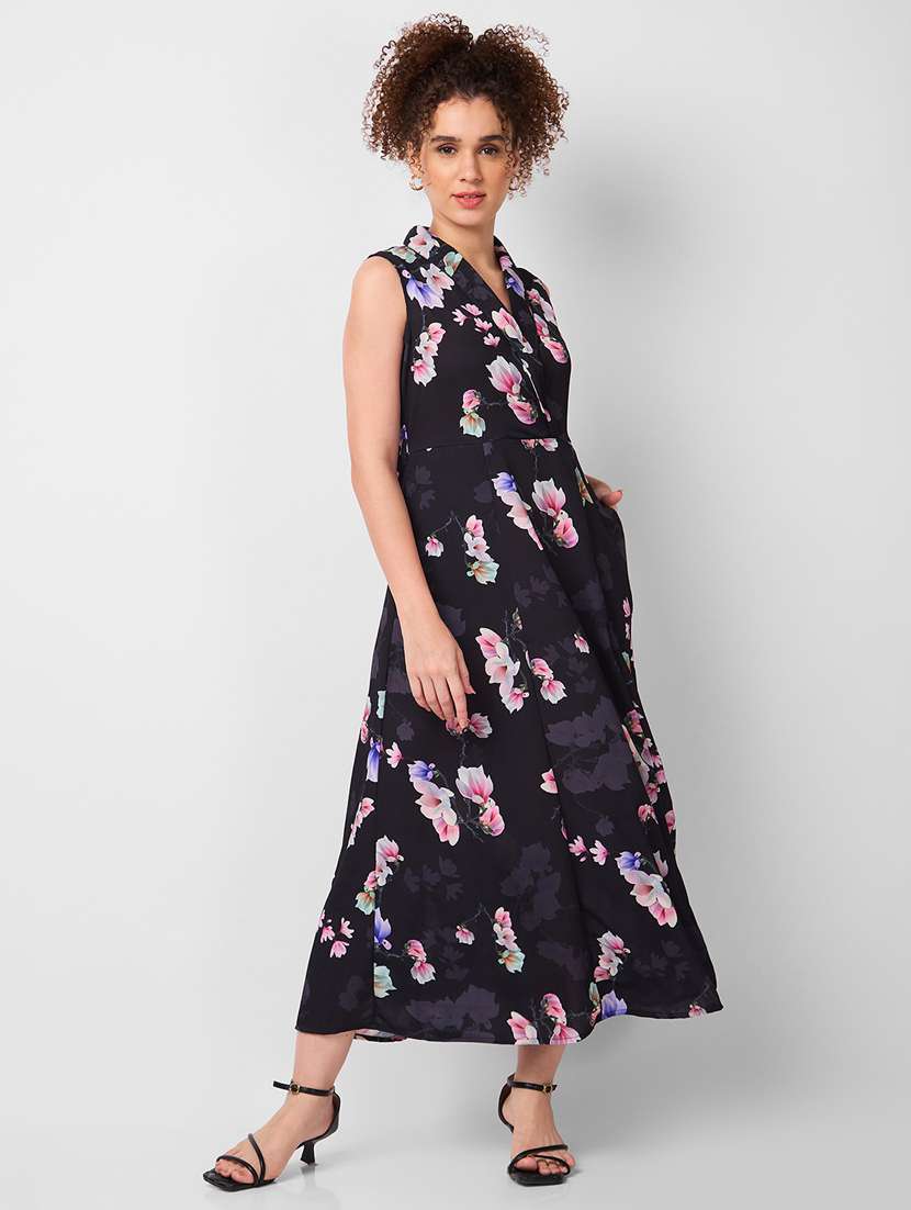 women floralprint sleeveless fit & flare dress - 21840409 - Standard Image - 2