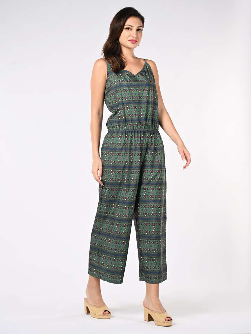 women printed shoulder strap jumpsuit - 21840471 -  Standard Image - 2