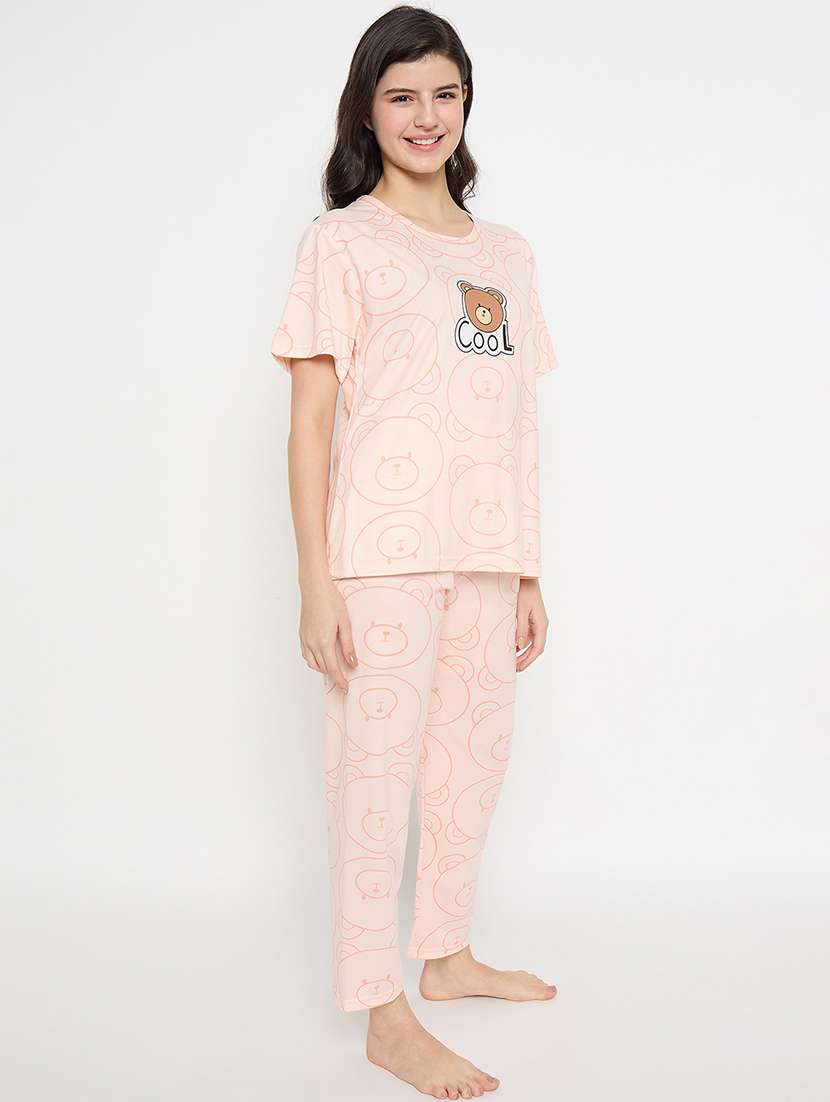 women printed short sleeve pyjama set nightwear  - 21840495 -  Standard Image - 2