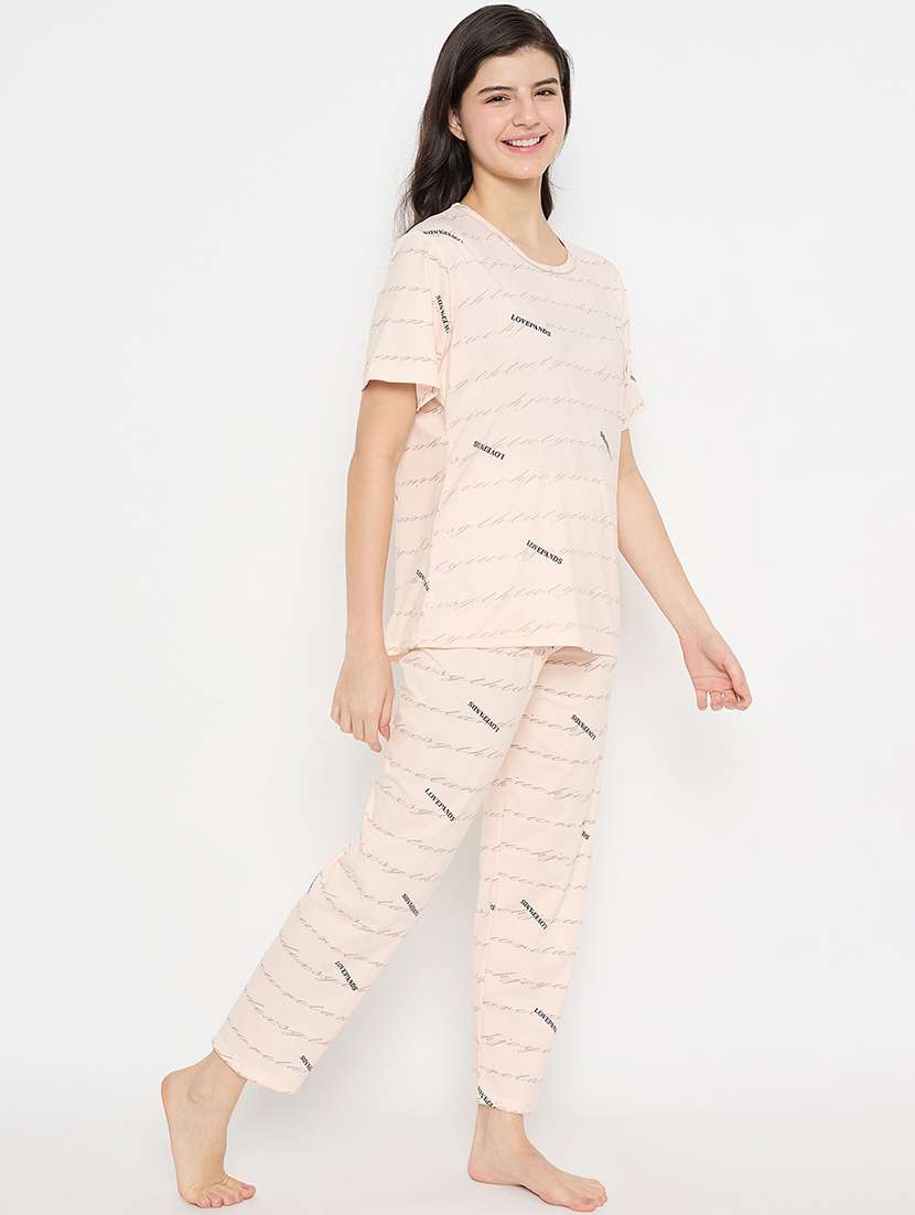 women printed short sleeve pyjama set nightwear  - 21840498 -  Standard Image - 2