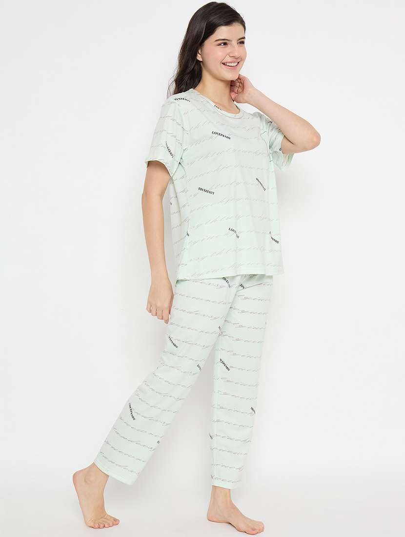women printed short sleeve pyjama set nightwear  - 21840499 -  Standard Image - 2