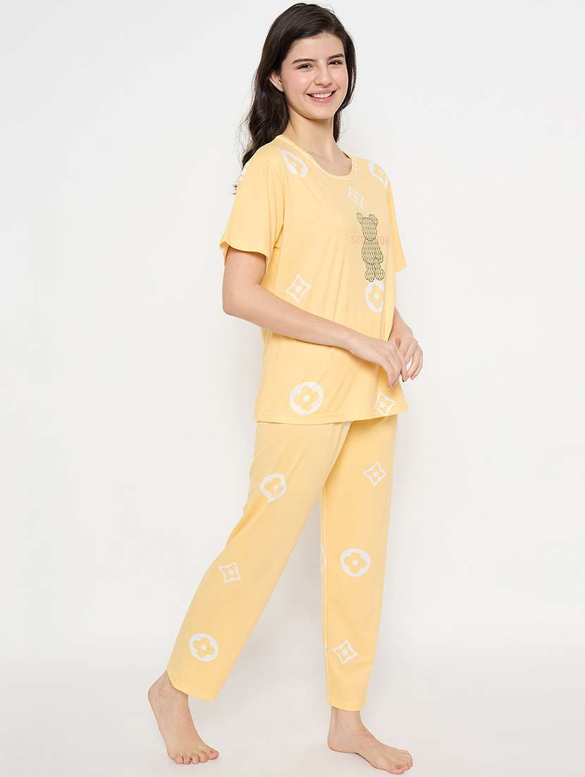 women printed short sleeve pyjama set nightwear  - 21840501 -  Standard Image - 2