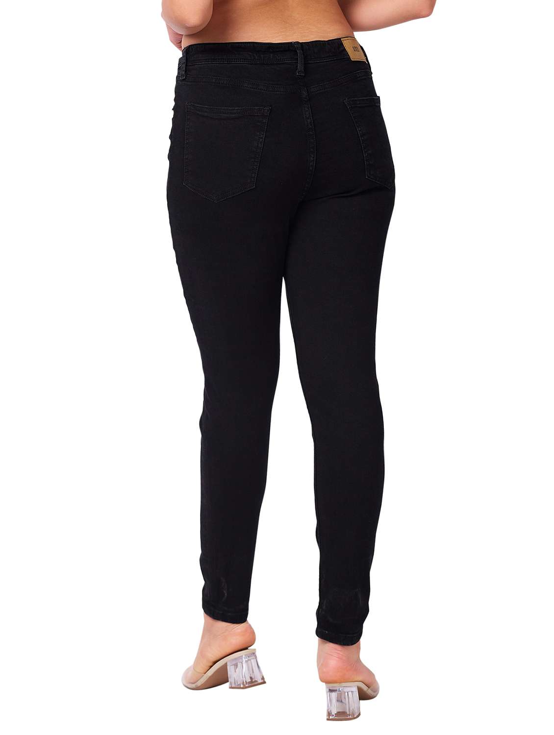 women solid mid rise skinny fit jeans - 21840615 - Standard Image - 2