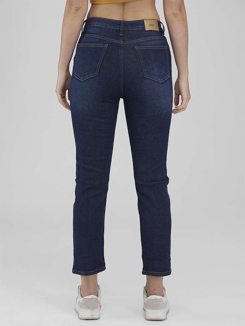 women solid mid rise slim fit jeans - 21840641 -  Standard Image - 2