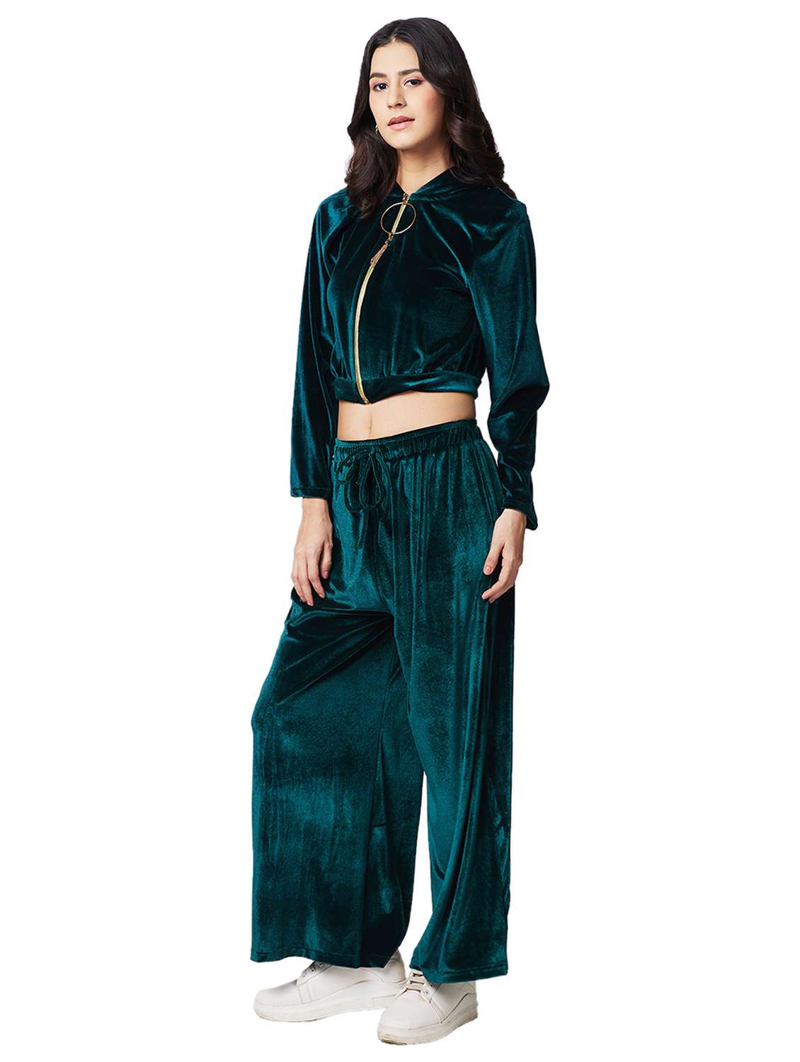 women solid top and palazzo co-ord set - 21840847 -  Standard Image - 2