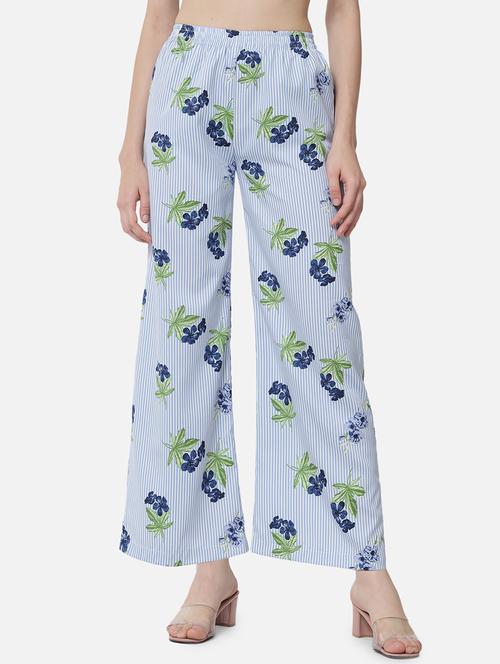women printed high rise straight palazzo - 21840859 - Standard Image - 0