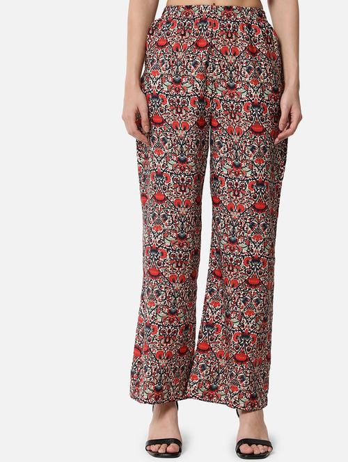 women printed high rise straight palazzo - 21840860 -  Standard Image - 0