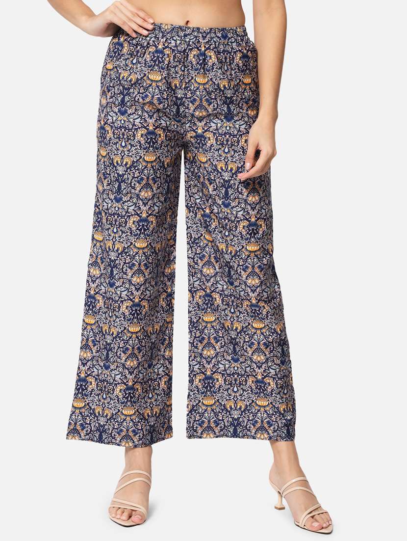 women printed high rise straight palazzo