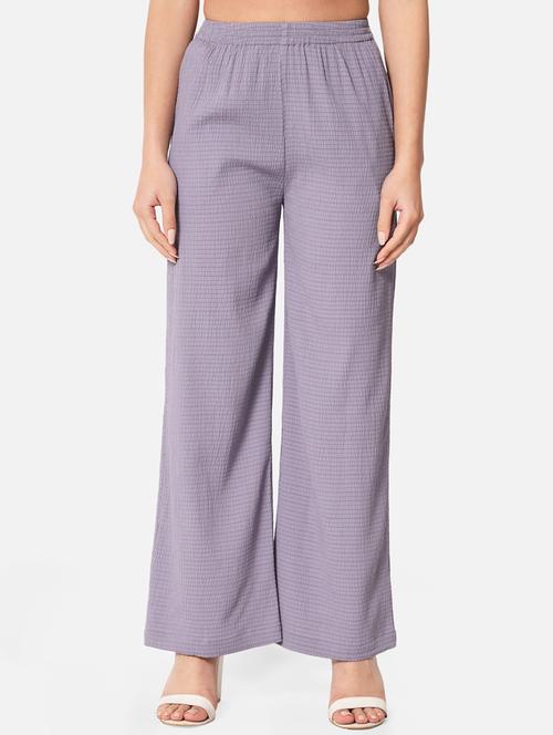 women solid high rise straight palazzo - 21840871 - Standard Image - 0