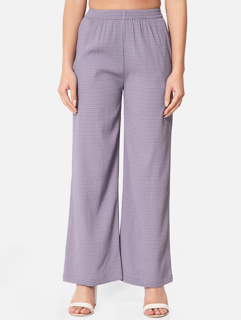 women solid high rise straight palazzo - 21840871 - Zoom Image - 0