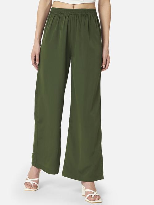 women solid mid rise straight palazzo - 21840875 - Standard Image - 0