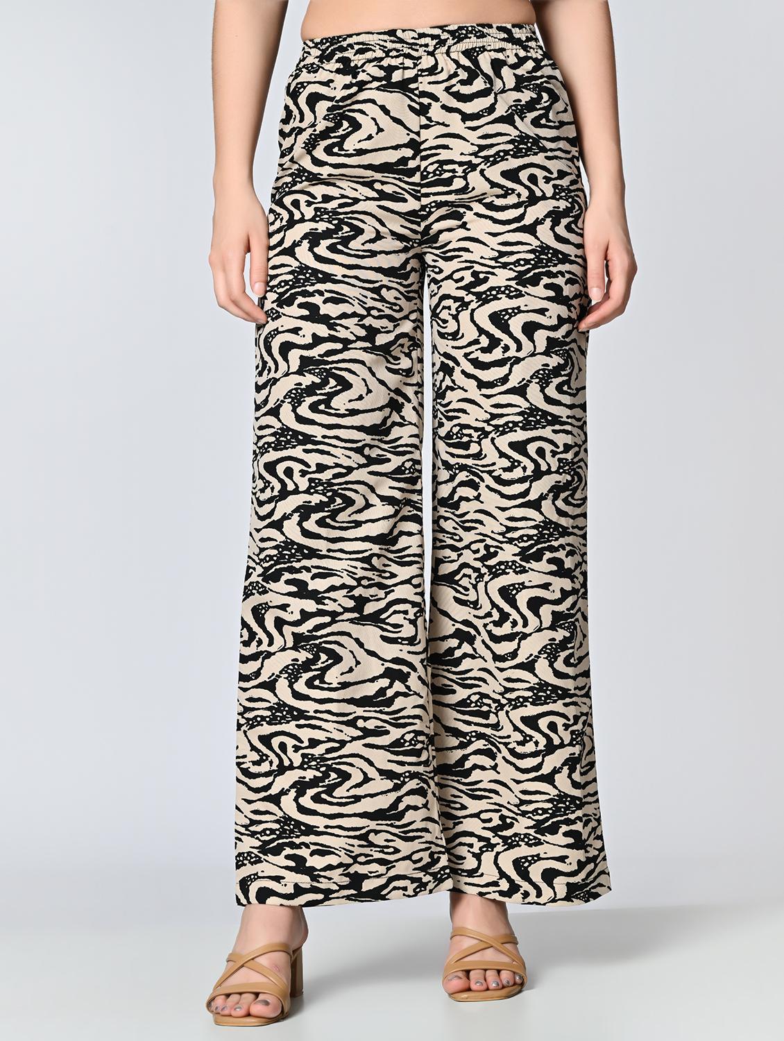 women printed high rise straight palazzo - 21840884 -  Zoom Image - 0