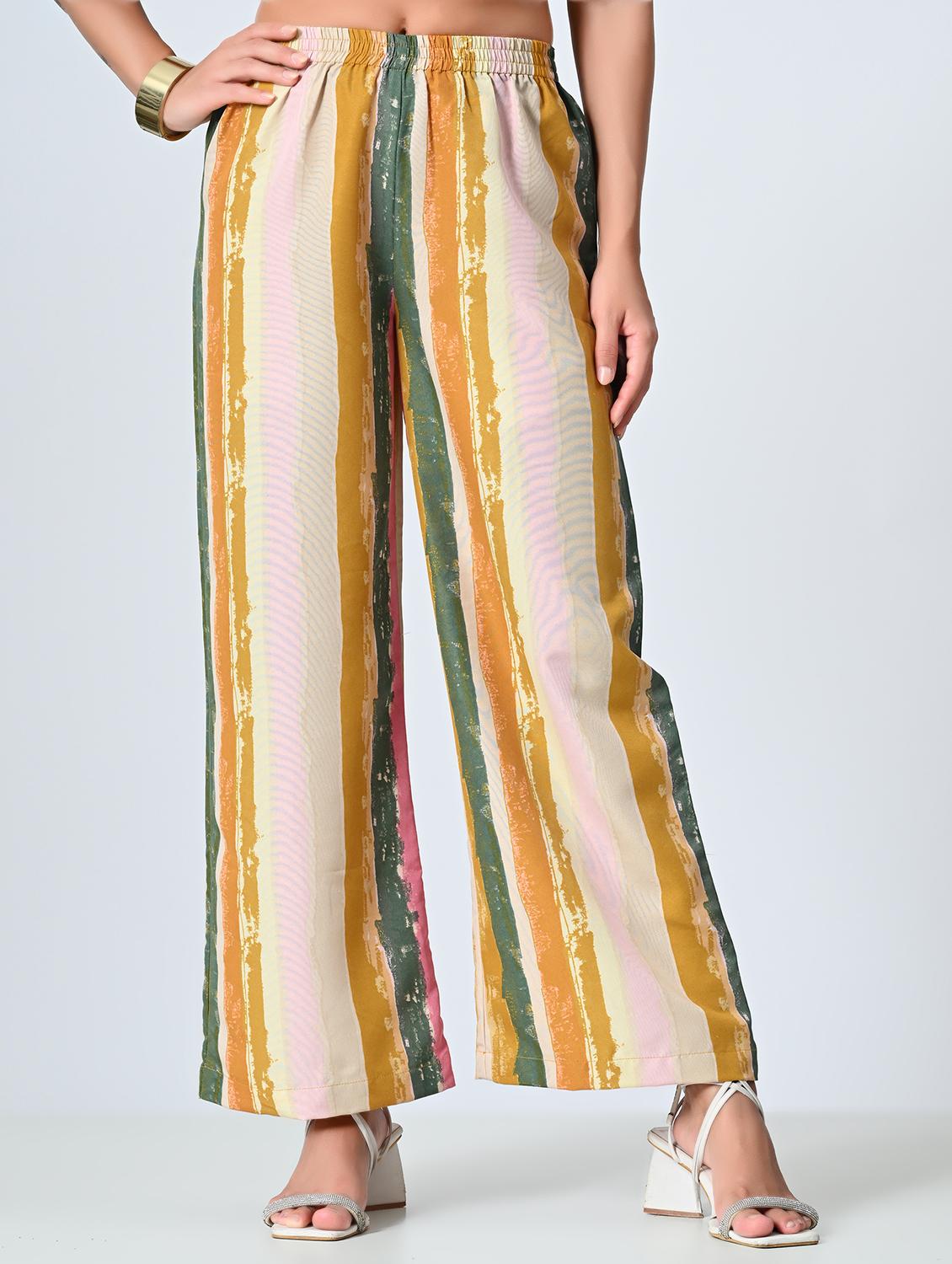 women printed high rise straight palazzo - 21840885 -  Zoom Image - 0