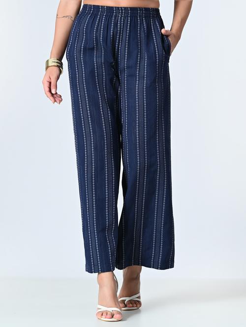 women printed mid rise straight palazzo - 21840887 - Standard Image - 0