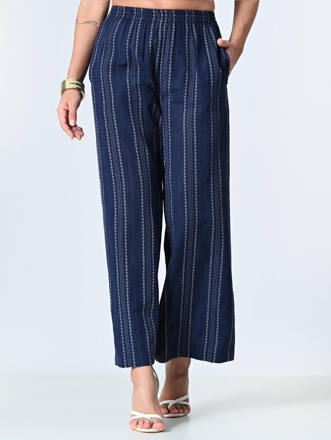 women printed mid rise straight palazzo - 21840887 - Zoom Image - 0
