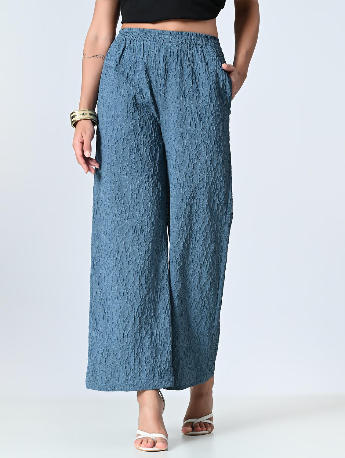 women self designed high rise straight palazzo - 21840889 - Zoom Image - 0