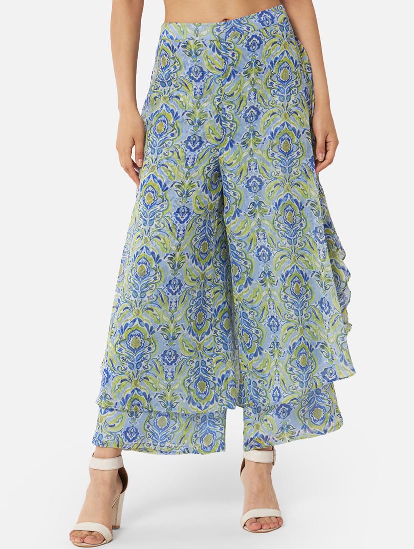 women printed high rise ruffled palazzo - 21840893 -  Zoom Image - 0