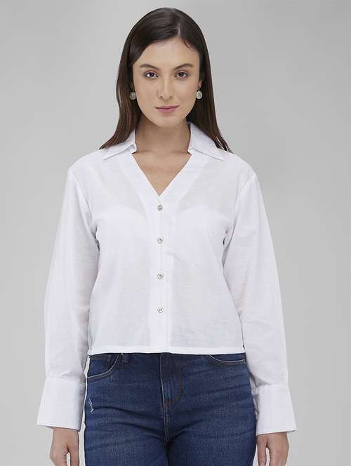 women solid long sleeve regualr fit shirt - 21840956 -  Standard Image - 0