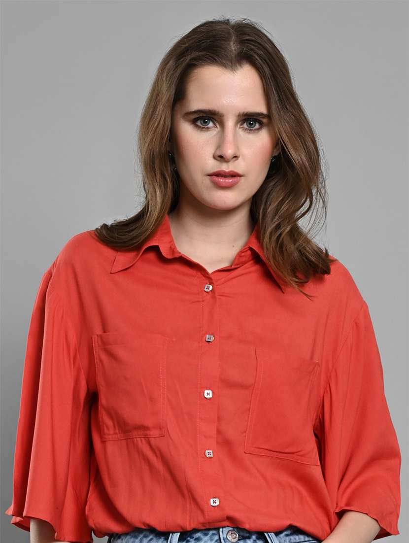 women solid collared regular shirt - 21840965 - Zoom Image - 0