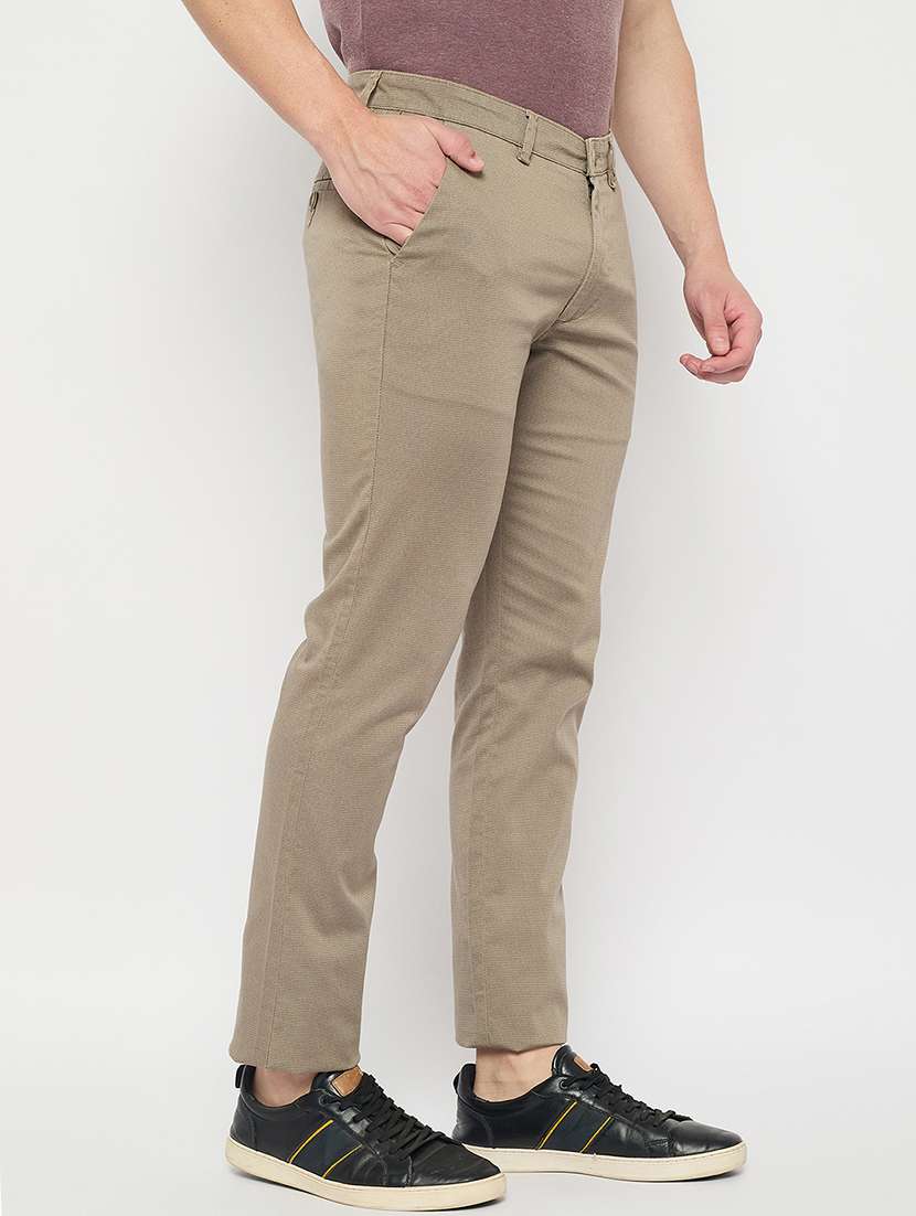 men solid mid rise ankle length chinos  - 21840975 -  Standard Image - 2