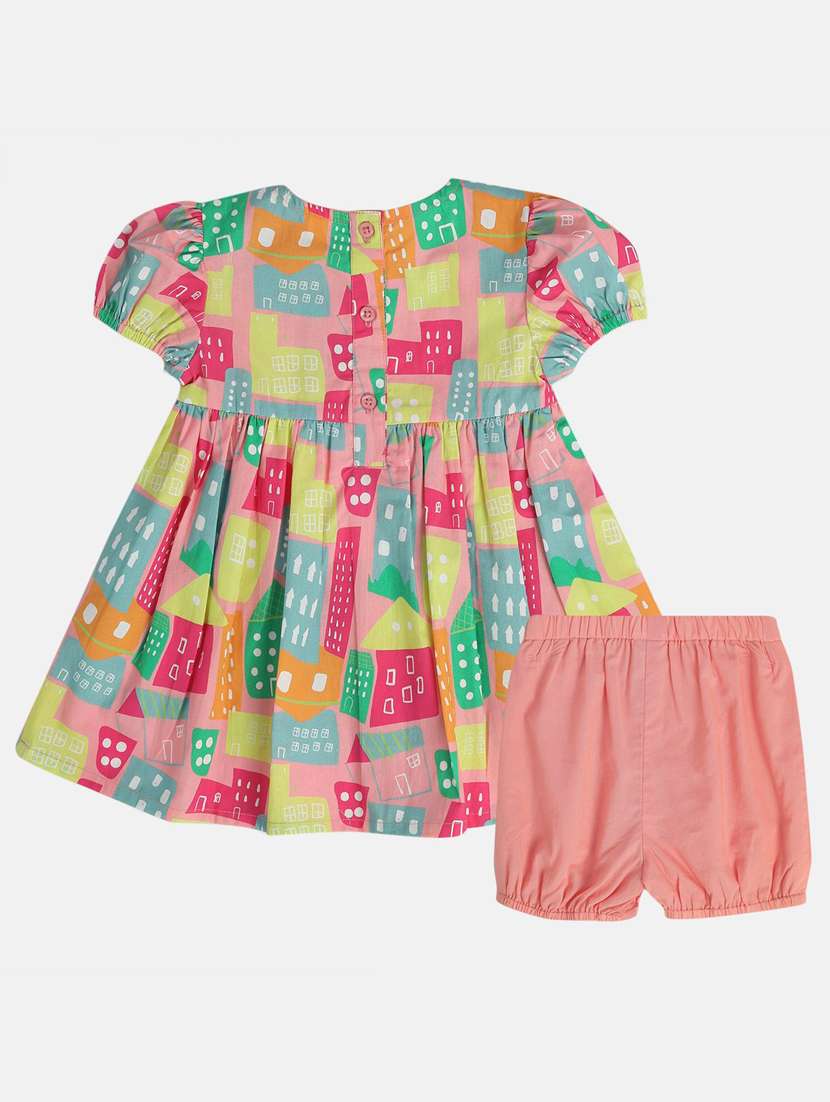 girls printed frock with bloomer - 21840985 -  Standard Image - 2