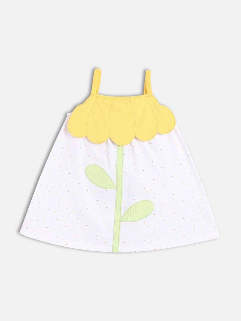 girls white printed frock with bloomer - 21840992 -  Standard Image - 2