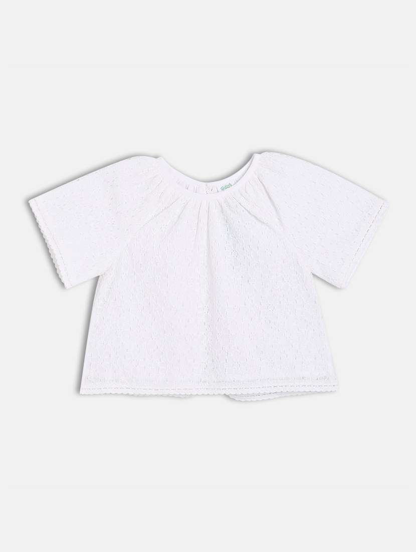 girls white solid skirt & top set - 21841023 -  Standard Image - 2