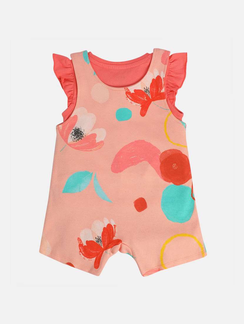 girls coral printed top & dungaree set - 21841025 -  Standard Image - 2
