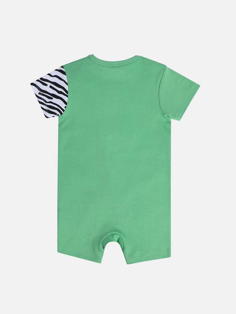 kids green printed round neck romper - 21841059 -  Standard Image - 2