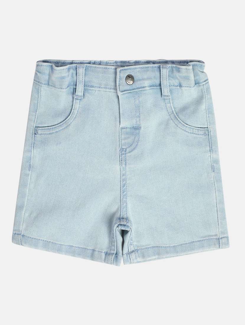 kids solid mid rise denim shorts  - 21841103 -  Standard Image - 2