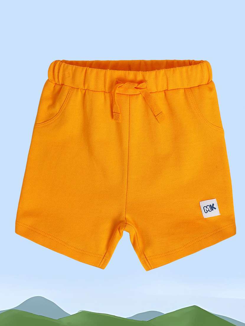 kids solid mid rise shorts 