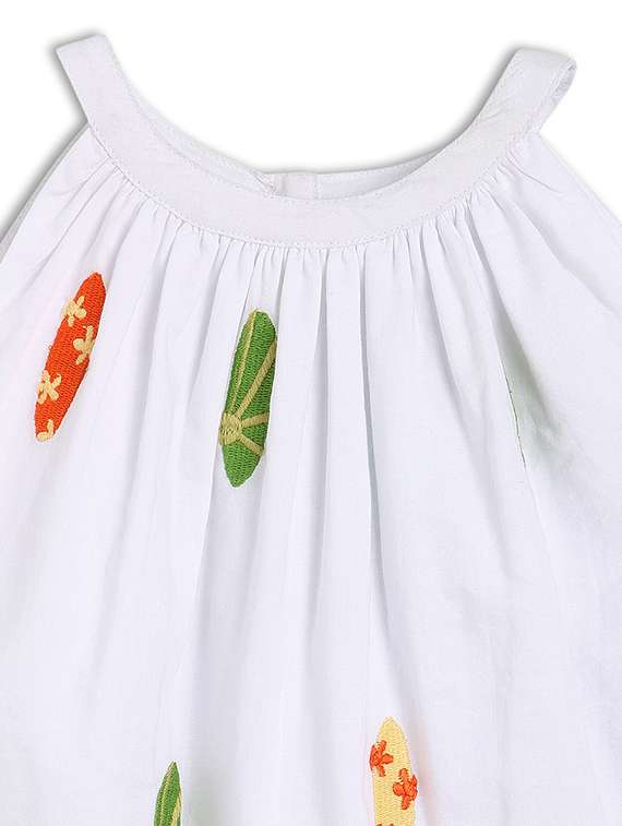 girls white printed shoulder strap top - 21841163 -  Standard Image - 2