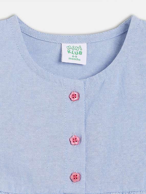 girls blue placement print round neck top - 21841165 -  Standard Image - 2