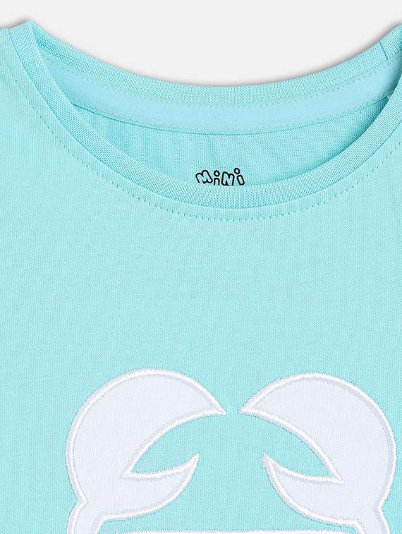 girls front print round neck t-shirt - 21841192 -  Standard Image - 2