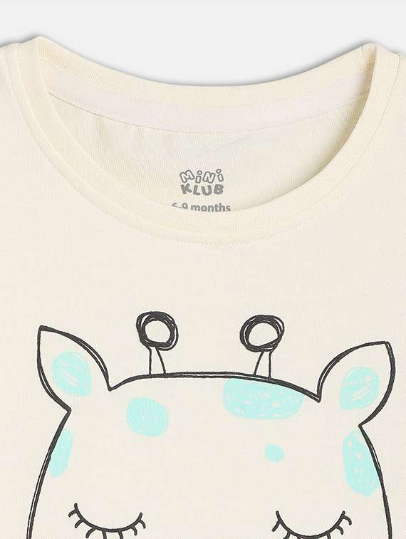 girls front print round neck t-shirt - 21841196 -  Standard Image - 2