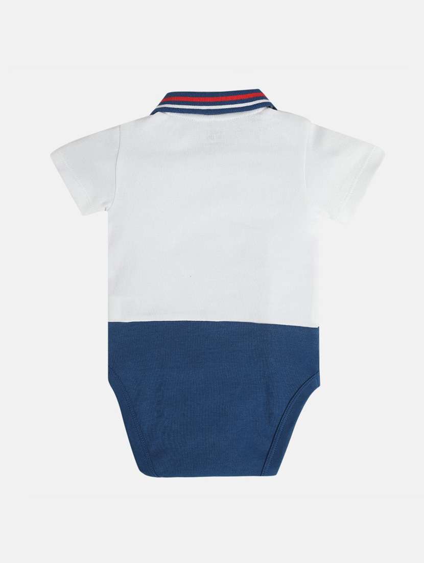 kids white & blue color block short sleeve onesies - 21841221 -  Standard Image - 2